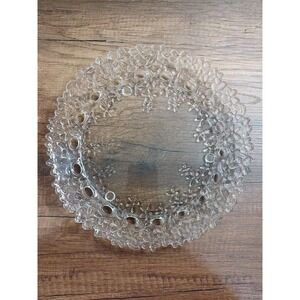 PartyLite 10" Clear Glass Hydrangea Pillar Candle Tray P7717 Original Box B15